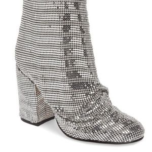 Schutz Taise Ruched Metallic Ankle Booties 9.5